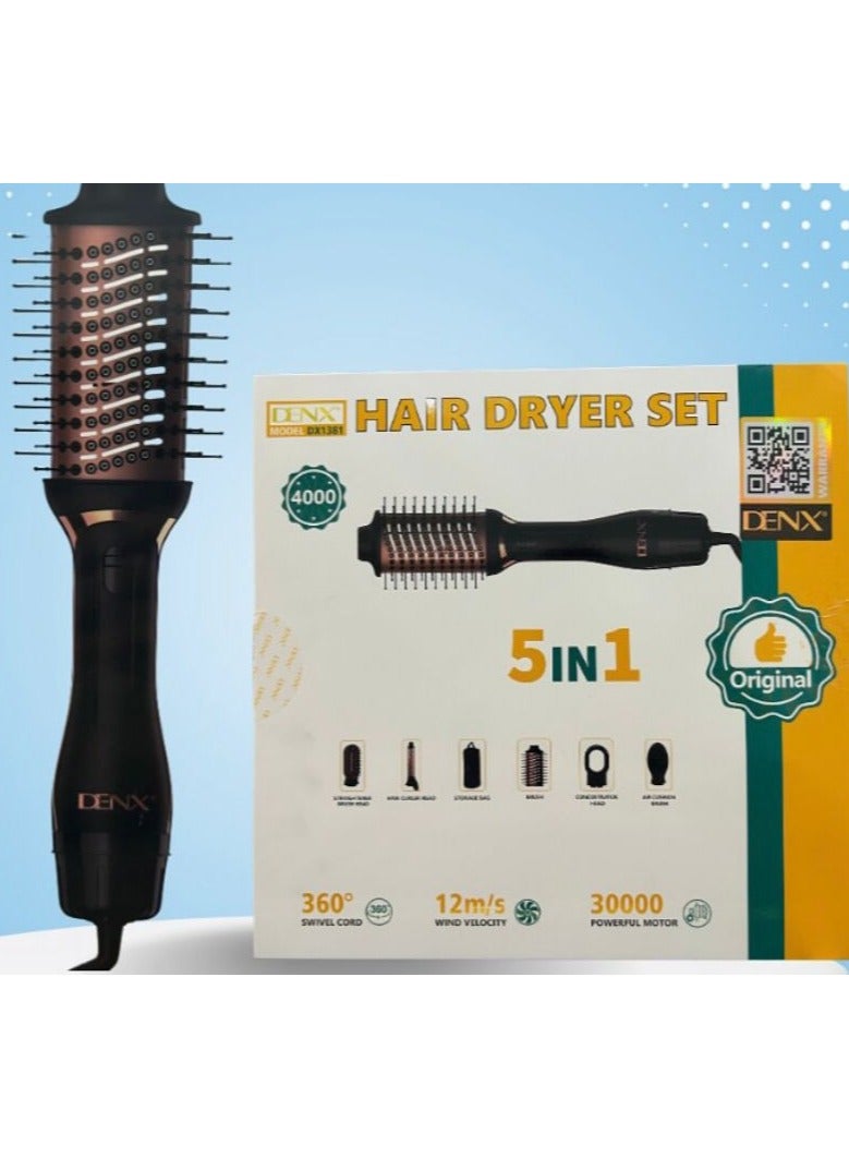 مجموعة تجفيف و تصفيف الشعر من دينكس ٥ في ١ بقوة ١٢٠٠ واط سهلة الاستخدام - Image 1