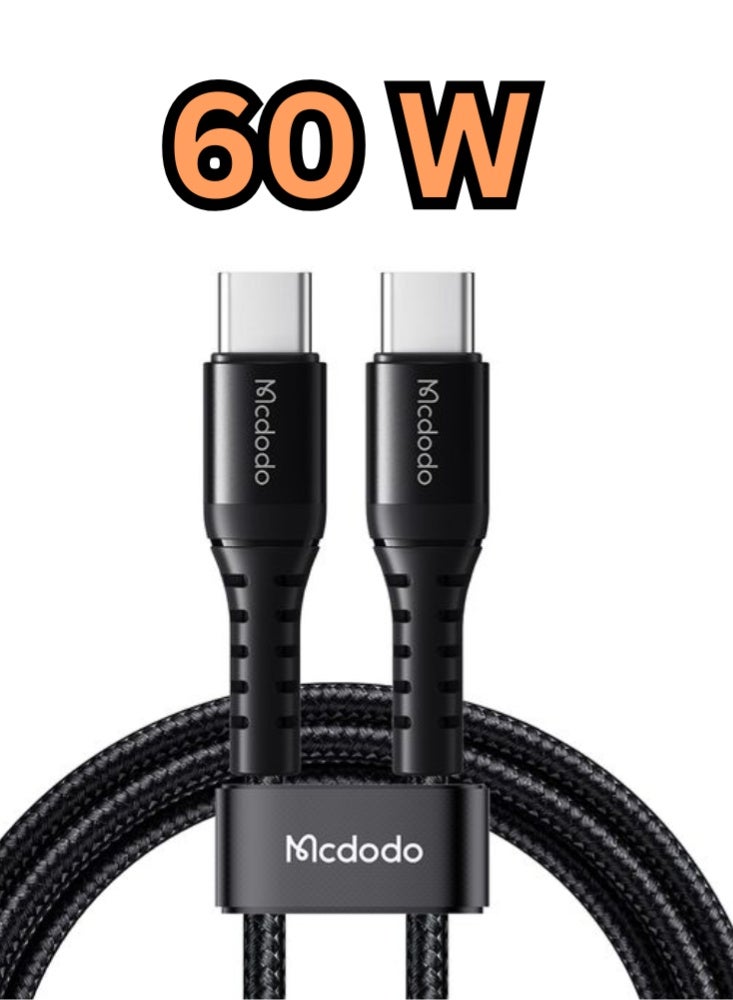 Mcdodo 60W USB-C to USB-C Cable 3M – Fast Charging PD 3.0, Braided Nylon Durable Cable, Compatible with iPhone 16/15 Series, iPad, MacBook, Samsung Galaxy, Laptop - Image 1
