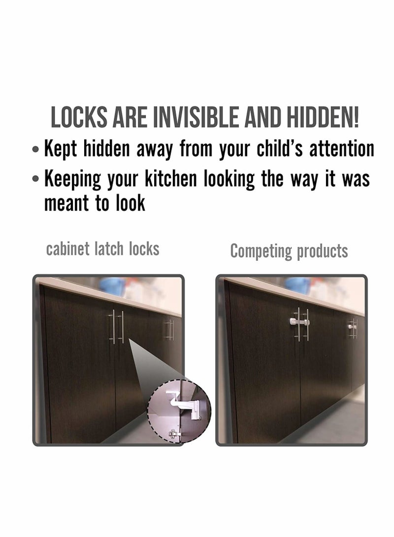 Enhanced Baby Safety Cabinet Locks (10 Pack) - No-Drill Installation, Fits Most Cabinets  Drawers, Ideal for Countertop Overhangs, Secure  Reliable for Peace of Mind - Image 5