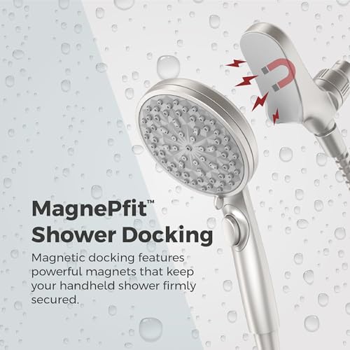 Pfister HydroFuse Handheld Shower Head with Magnetic Docking 6Function High Pressure Showerhead 25 GPM Flow Rate Spot Defense Brushed Nickel Finish 016HFM01GS - Image 3