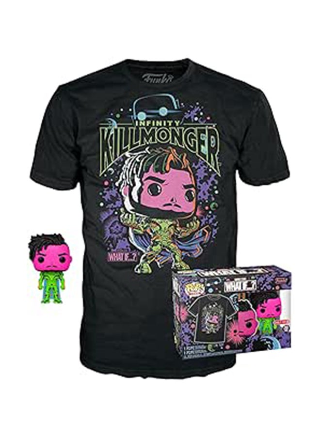 Funko - Funko Marvel What If Killmonger Collectibles Figure Toy With Pop And Tee, Medium Size, Black - Image 1
