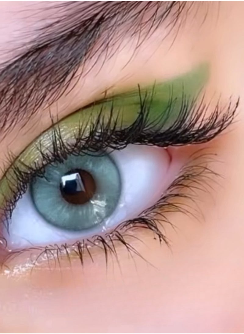 Unibling - Cherishing Green Yearly Colored Contact Lenses, Unisex Cosmetic Contact Lenses, Enlargement Collection, Light Green, With Case - Image 1