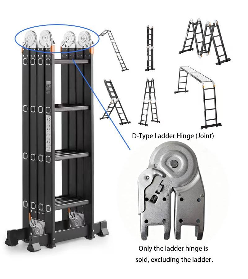 D Type Ladder Hinge Heavy Duty 300BL Load Capacity Contractor Grade 3 Folding Modes 35 107 180 Degrees - Image 1