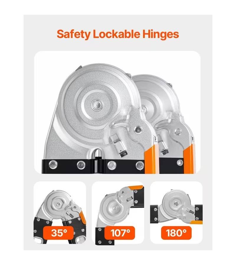 D Type Ladder Hinge Heavy Duty 300BL Load Capacity Contractor Grade 3 Folding Modes 35 107 180 Degrees - Image 4