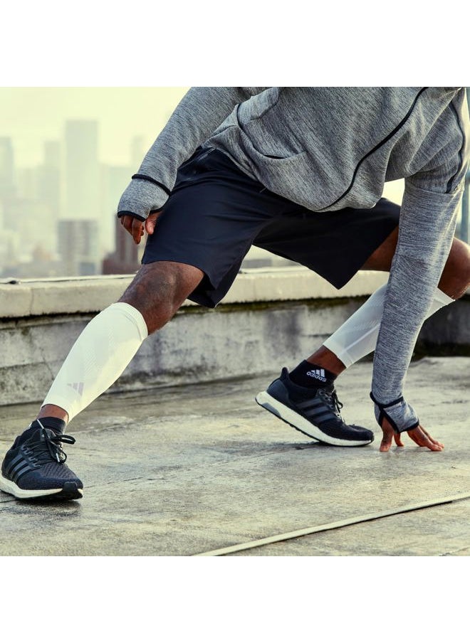 Adidas Calf Compression Sleeves for Women and Men - Pair of Calf Sleeves for Running, Training, and Stronger Workouts - Breathable and Lightweight - Durable Calf Compression Support - White, L/XL  - Image 5