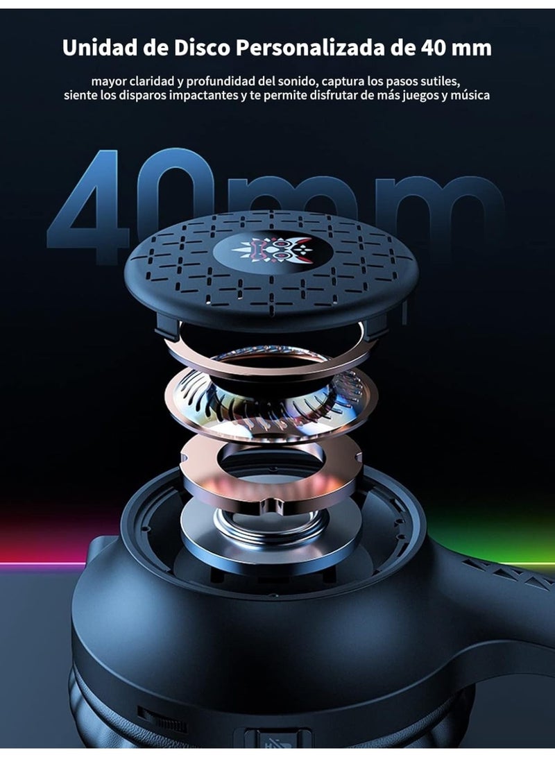 سماعة ألعاب سلكية X7 Pro مع إضاءة RGB وإلغاء الضوضاء وسماعة ميكروفون لجهاز PS4 وPC وXbox One - Image 3