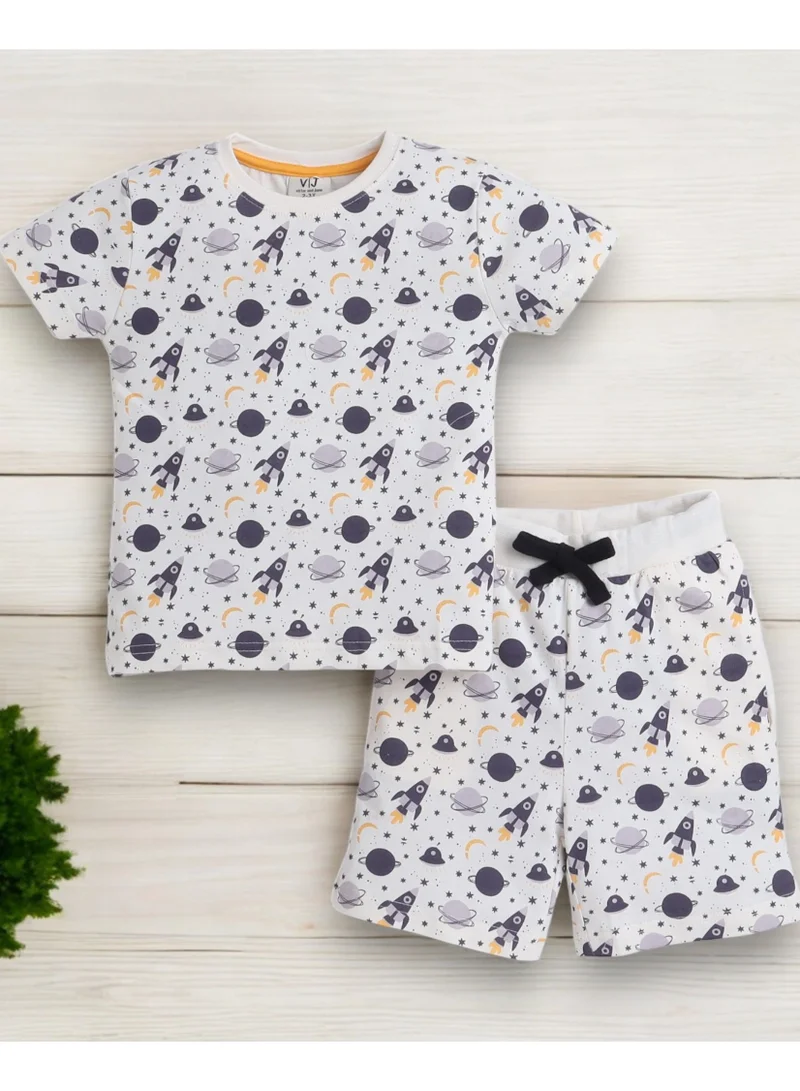 victor and jane Victor and Jane - All-Over Printed T-shirt and Shorts Pyjama Set