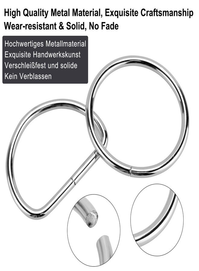 Hysagtek 50 pcs Metal O Ring and D Ring, Non-Welded Metal Rings Multi-Purpose Buckles for Bag Straps, Belts, Macrame, Pet Collar Leashes - Silver 15mm, 20mm, 25mm, 32mm, 38mm - Image 4
