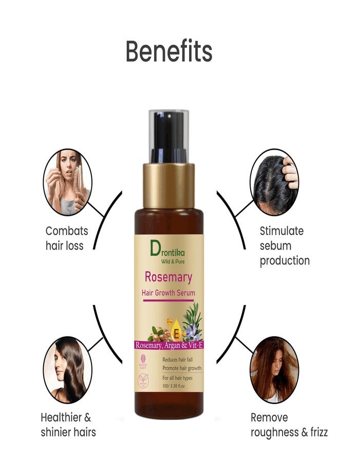 Drontika Wild & Pure Rosemary Hair Scalp Serum with 80% Pure Rosemary, 10% Argan oil, & 5% Vitamin E | Controls Hair Fall | Increase Hair Density (Pack Of 1-100ml) - Image 2