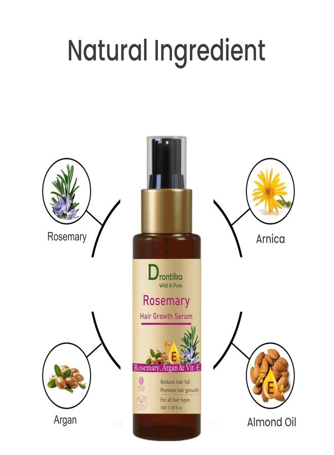 Drontika Wild & Pure Rosemary Hair Scalp Serum with 80% Pure Rosemary, 10% Argan oil, & 5% Vitamin E | Controls Hair Fall | Increase Hair Density (Pack Of 1-100ml) - Image 3