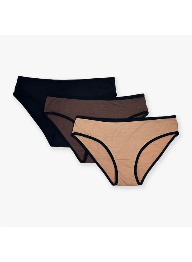 Aadaraya Set of 3 - Aadaraya Assorted Bikini Briefs with Elasticated Waistband