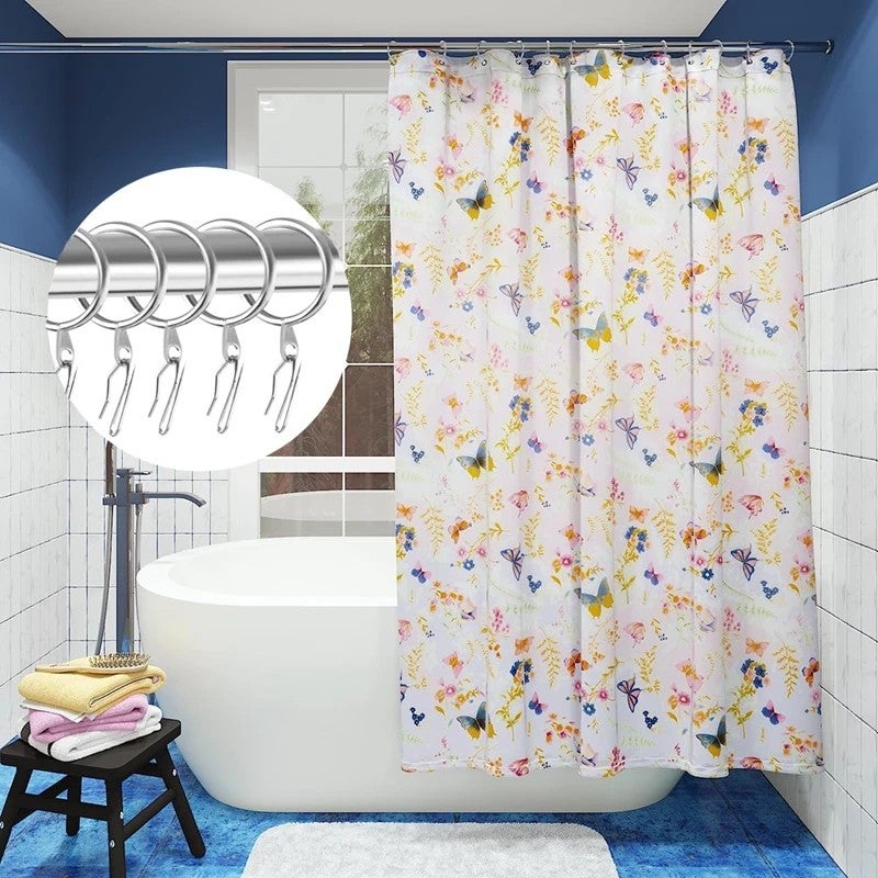 Bluejw 25pcs Modern Simple Silver Metal Curtain Ring with 25pcs Hook Quality Good Shower Curtain Ring for Door Modern Style Accessories - Image 5
