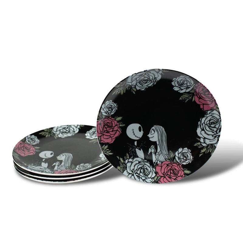 OFFICIAL The Nightmare Before Christmas Plate Set  10 Ceramic Plates Feat Jack and Sally  Set of 4