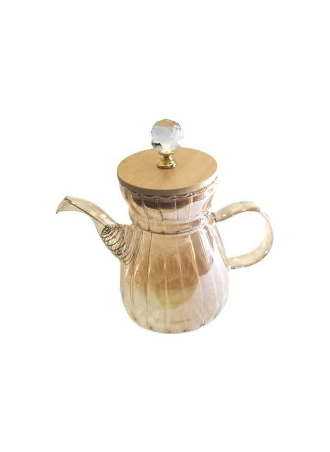 ماركة غير محددة - 1 قطعة إبريق ماء زجاجي رائع مع غطاء ودن ، غلاية ماء زجاجية ، إبريق شاي زجاجي من بيريكس، إبريق شاي زجاجي ، لشاي القهوة. (650) - Image 1