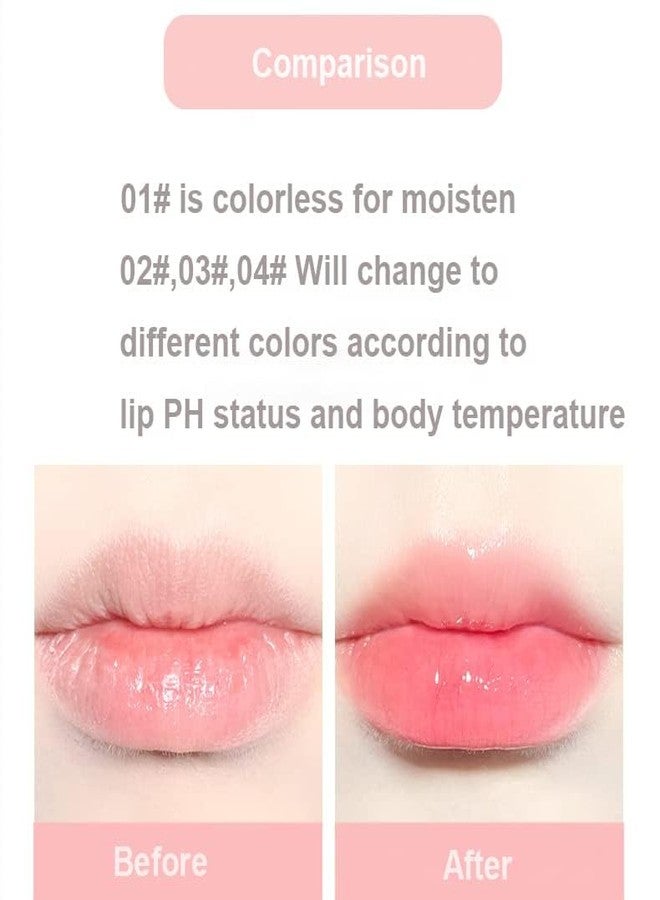 Rayberro 4 Pack Color Changing Lipstick Lip Balm Lipstick Set PH Temperature Color Change Lipstick Long Lasting Moisturizer Repair Balm Cute Pudding Shape Orange Pink Red Night Sleep Lip Care Balm - Image 2