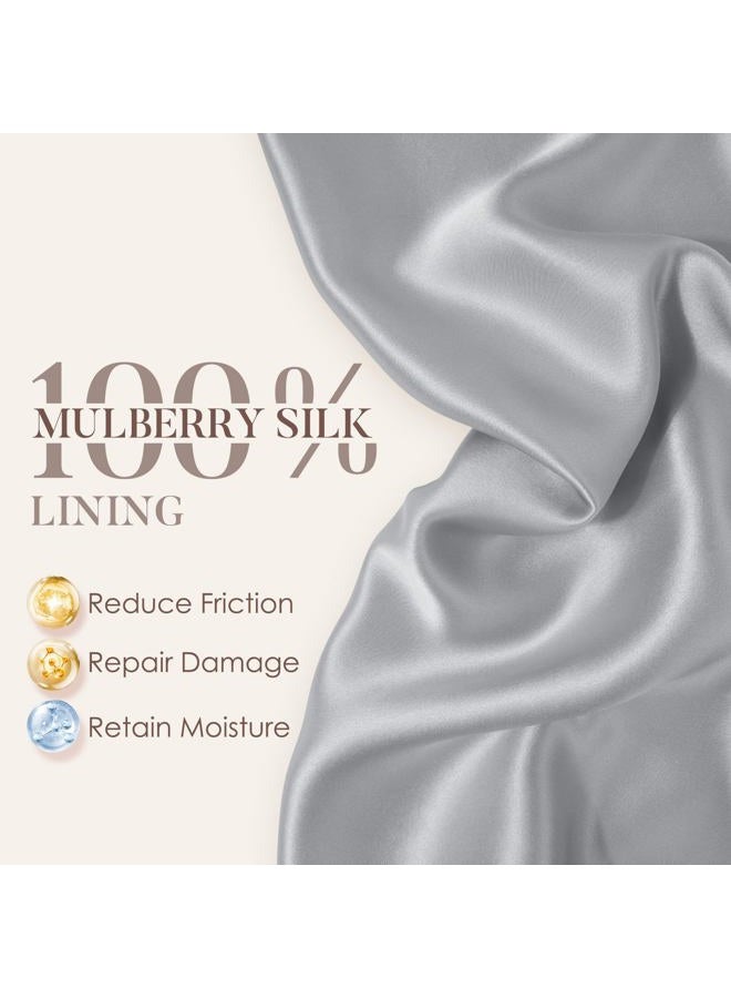 LULUSILK Mulberry Silk Lined Sleep Cap, No More Frizzy Tangled Hair, Stay On Silk Hair Wrap for Sleeping with Adjustable Strap, Silk Bonnet for Women and Men, Assorted Color Purple, Pack of 1 - Image 2
