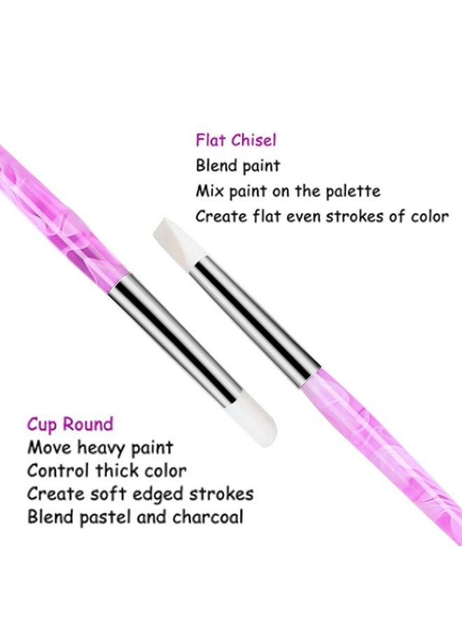 BQAN 5Pcs Nail Art Silicone Pens Acrylic Handle Gel Nail Art Carving Drawing Brushes - Image 5