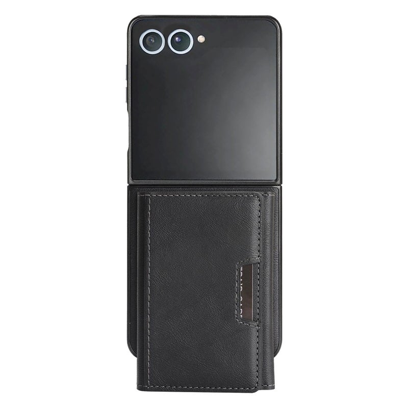 HuHa Case Cover For Samsung Galaxy Z Flip7 Kalebol Strong Magnetic MagSafe Tri-Fold Wallet Leather Phone Case(Black) - Image 2