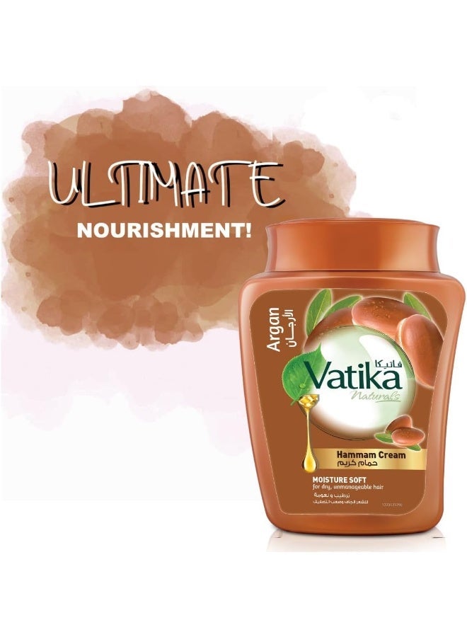 Vatika Naturals Argan Hammam Cream for Ultimate Hair Nourishment (450g) - Deep Hydration for Dry & Damaged Hair - Makes Hair Silky & Soft. - Image 3