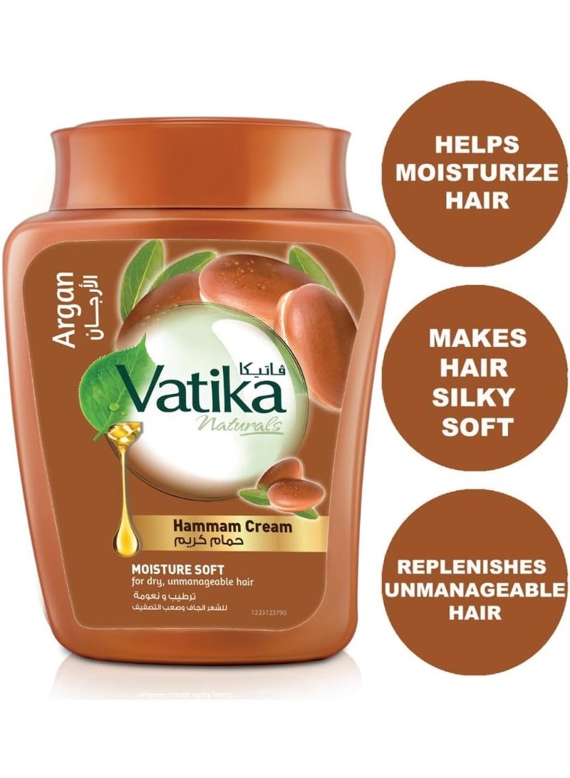 Vatika Naturals Argan Hammam Cream for Ultimate Hair Nourishment (450g) - Deep Hydration for Dry & Damaged Hair - Makes Hair Silky & Soft. - Image 2