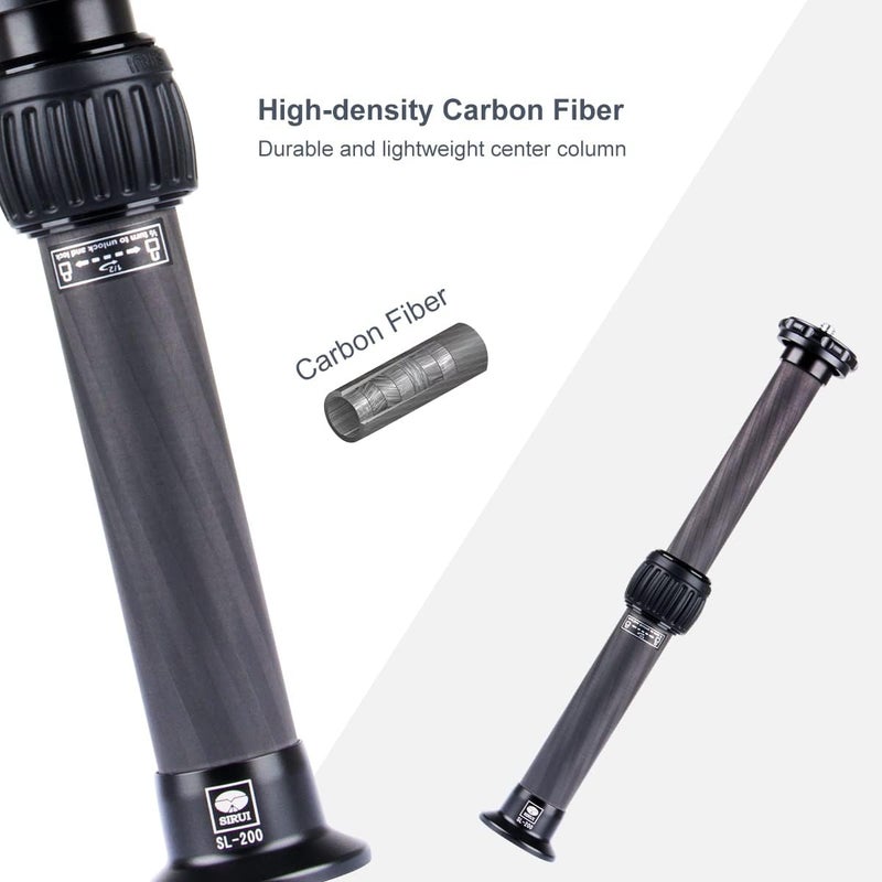 sirui SL-200 Tripod Extension Pole, Two-Section Carbon Fiber Center Column-Tripod Extender-Tripod Extension Tube - Image 3