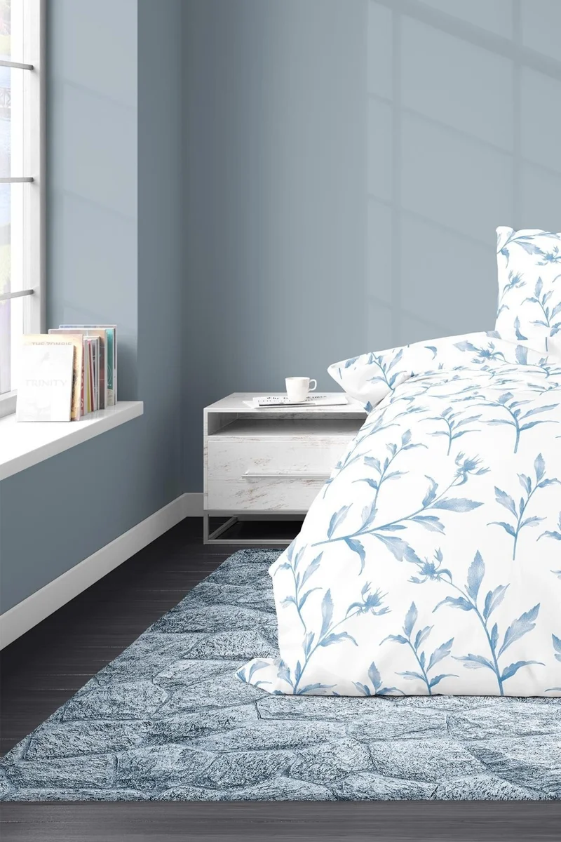 Zeynep Tekstil Cotton Single Duvet Cover Set | Duvet Cover and Pillowcase | Without Sheet Ocean