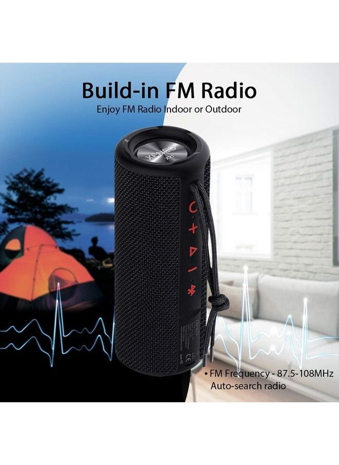 XENEO - Xeneo X21 Portable Outdoor Wireless Bluetooth Speaker Waterproof with FM Radio, Micro SD Card Slot, AUX for Shower - Hard Travel Case Included - Image 1
