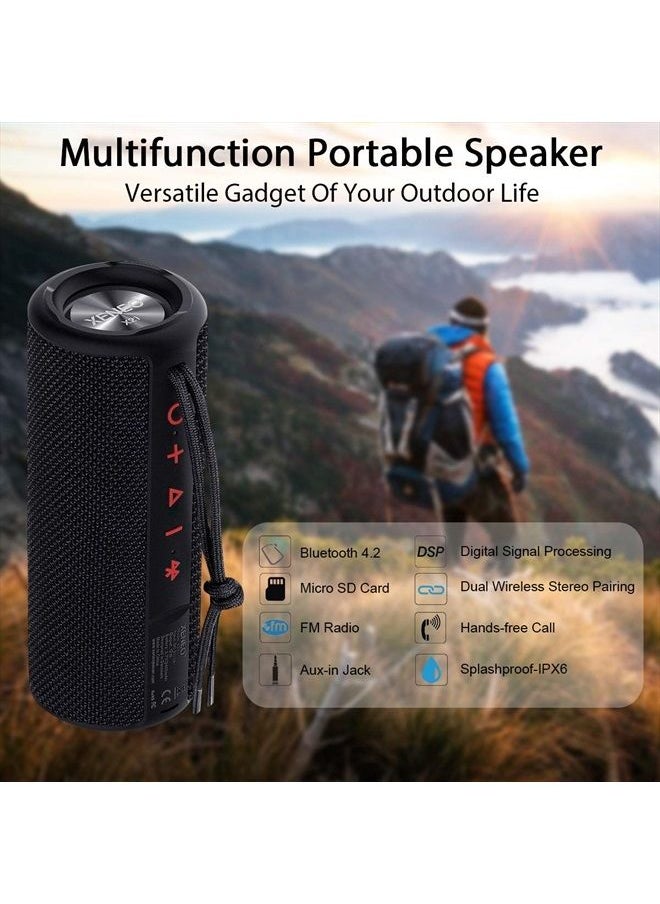 XENEO - Xeneo X21 Portable Outdoor Wireless Bluetooth Speaker Waterproof with FM Radio, Micro SD Card Slot, AUX for Shower - Hard Travel Case Included - Image 1