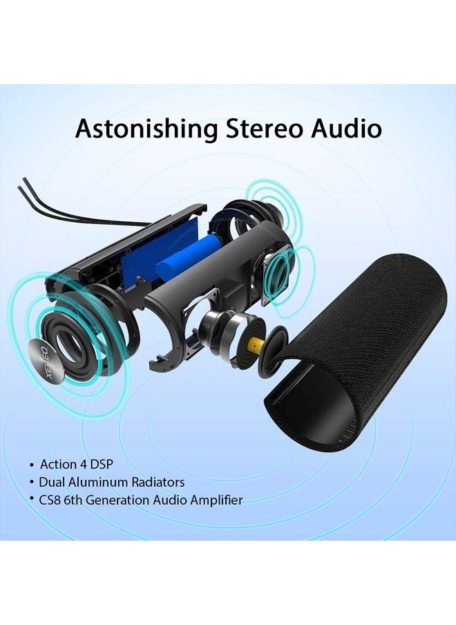 XENEO - Xeneo X21 Portable Outdoor Wireless Bluetooth Speaker Waterproof with FM Radio, Micro SD Card Slot, AUX for Shower - Hard Travel Case Included - Image 1