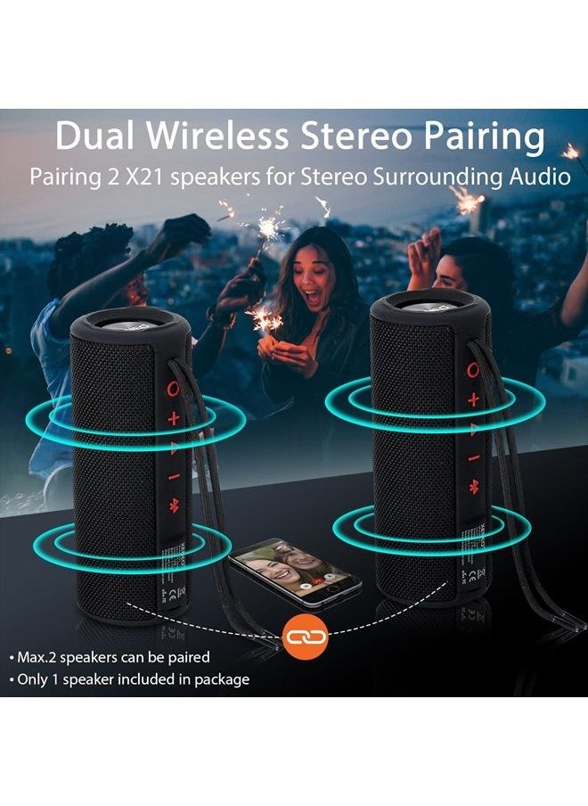 XENEO - Xeneo X21 Portable Outdoor Wireless Bluetooth Speaker Waterproof with FM Radio, Micro SD Card Slot, AUX for Shower - Hard Travel Case Included - Image 1