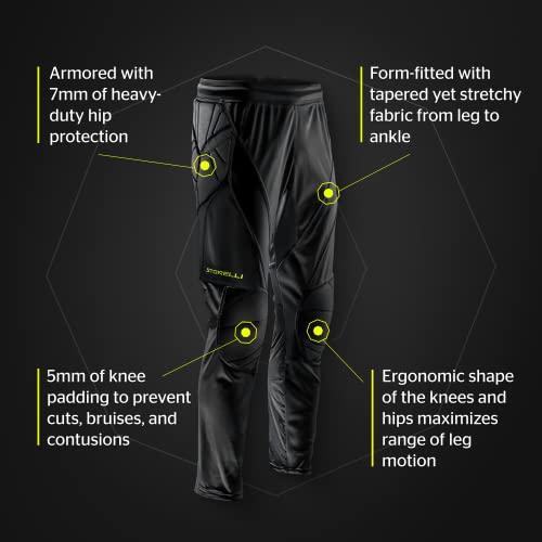 Storelli ExoShield Goalkeeper Pants, High-Impact Protection, Sweat-Wicking, Breathable Athletic Full Length Pants for Soccer & Heavy-Duty Sports, Black, Large - Image 5