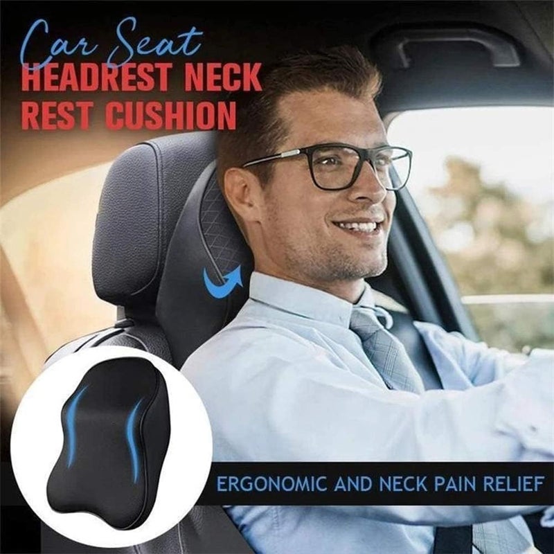 GERIX Pack of 1 Memory Foam Car Neck Rest Pillow Seat Cushion Headrest Ergonomic Neck Support Help Relieve Neck Pain for Driver Front Back Seat, Office Chair, Fit Most Vehicles - Image 3