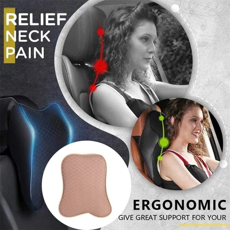 GERIX Pack of 1 Memory Foam Car Neck Rest Pillow Seat Cushion Headrest Ergonomic Neck Support Help Relieve Neck Pain for Driver Front Back Seat, Office Chair, Fit Most Vehicles - Image 4