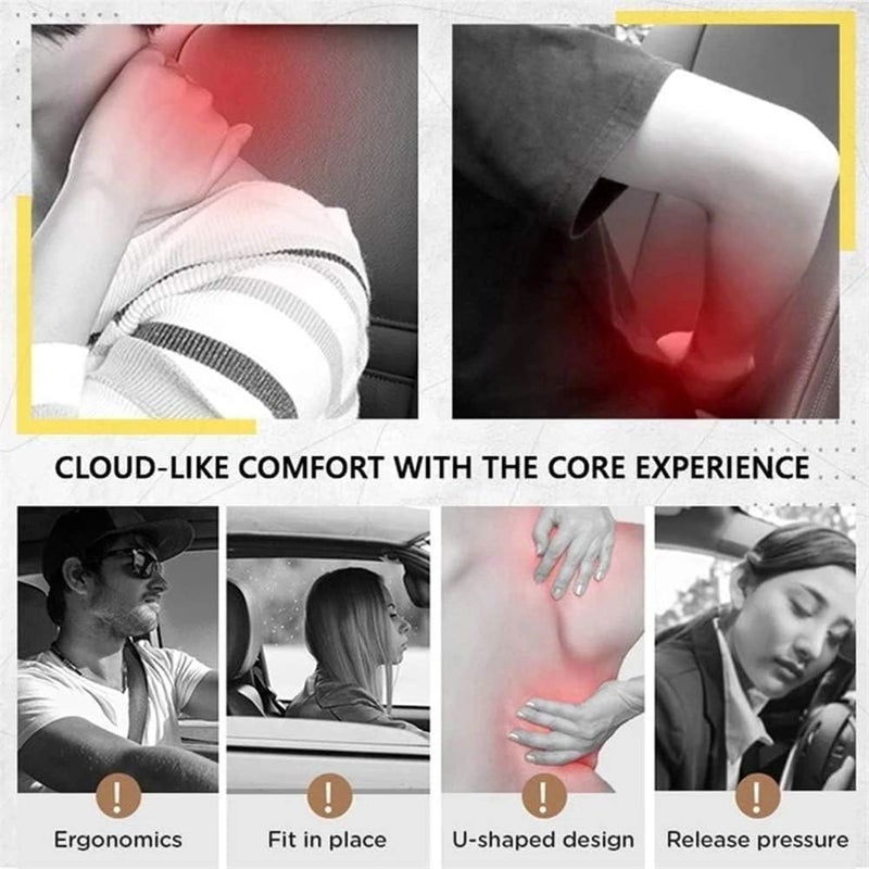 GERIX Pack of 1 Memory Foam Car Neck Rest Pillow Seat Cushion Headrest Ergonomic Neck Support Help Relieve Neck Pain for Driver Front Back Seat, Office Chair, Fit Most Vehicles - Image 5