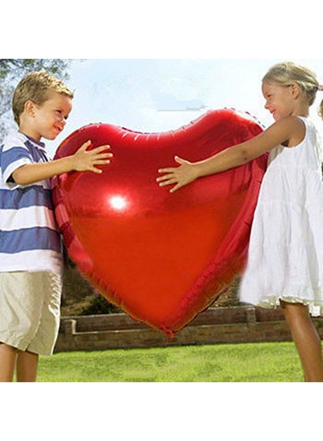 AnnoDeel 2 Pcs 32Inch Huge Red Heart Balloons Romantic Large Heart Foil Balloons For Wedding Decorations Love Balloons Party Decorations - Image 2