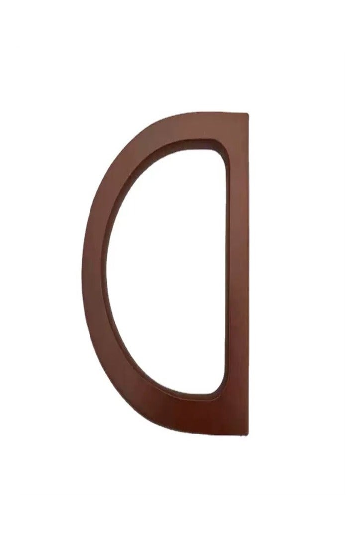 Generic 2 Pcs Wooden Purse Handles D Shape Wooden Bag Handle Replacement Handbag Purse Handle for Handmade Beach Bag Handbags Straw Bag Purse Handles - Image 2