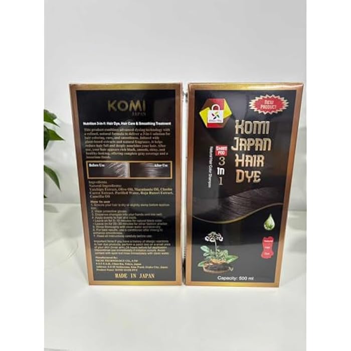 Komi Japan Authentic Japanese Hair Dye Shampoo – 500ml, Nourishing Formula with Argan Oil & Ginseng. Real Komi Japan Color Shampoo (Chestnut Brown) - Image 3