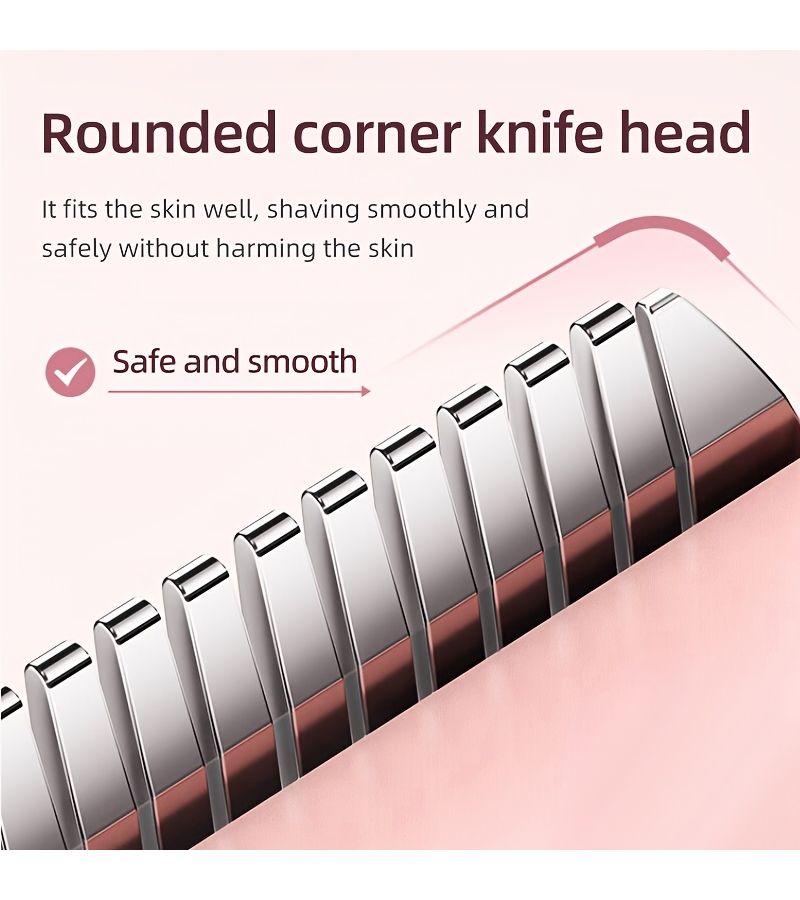 Pink 2 In 1 Electric Hair Remover USB Rechargeable Trimmer For Face Underarms Bikini Leg - Image 3