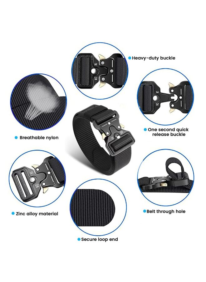 3pcs Tactical Belt,Military Style Quick Release Metal Buckle Belt,1.5" Heavy-Duty Nylon Riggers Belts for Men?3Pack? - Image 3