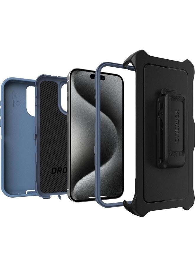 أوتربوكس جراب OtterBox iPhone 15 Pro Max (فقط) - جراب Defender Series - جينز أزرق فاتح (أزرق) - بدون شاشة - متين وقوي - مع حماية للمنافذ - يتضمن مشبك الحافظة - عبوة غير مخصصة للبيع بالتجزئة - Image 4