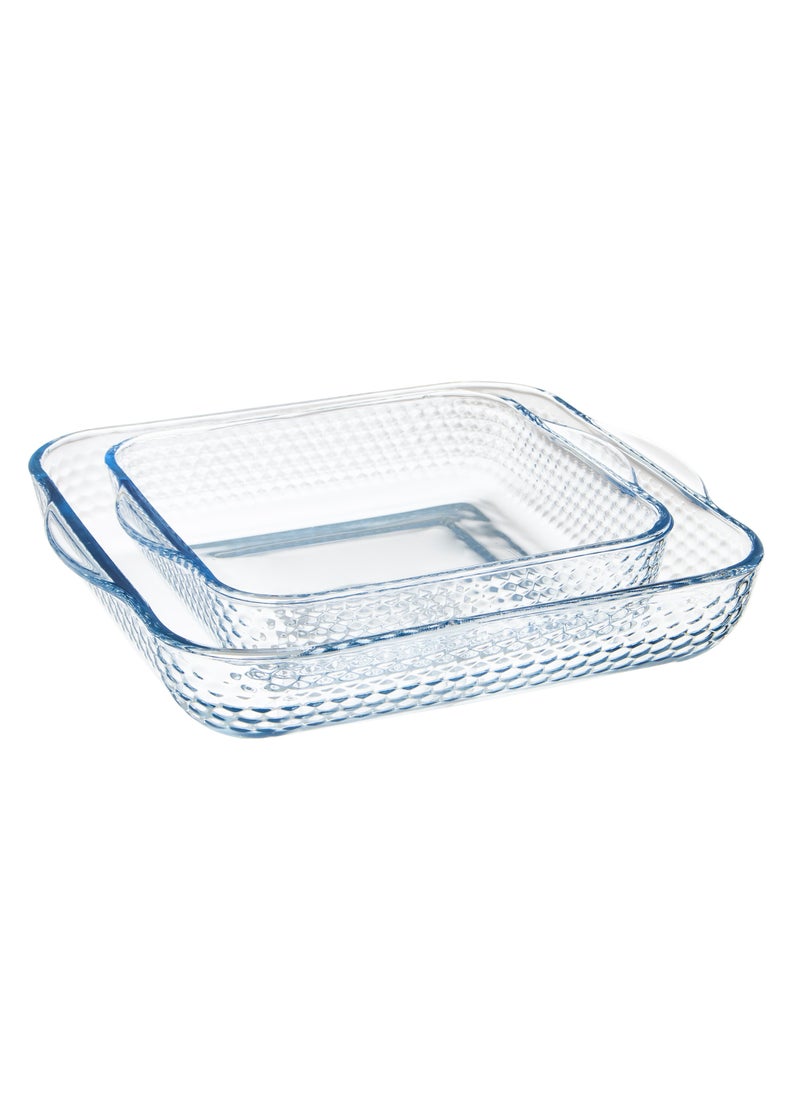 Hic 2 Piece Square Glass Oven Trays Set  - Image 1