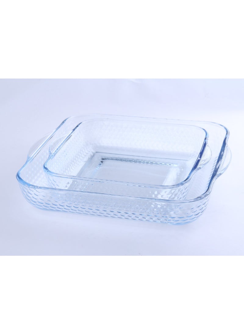 Hic 2 Piece Square Glass Oven Trays Set  - Image 3