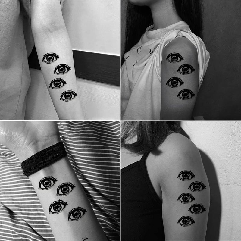 Oottati Small Cute Temporary Tattoo Horror Halloween Eye (2 Sheets) - Image 2