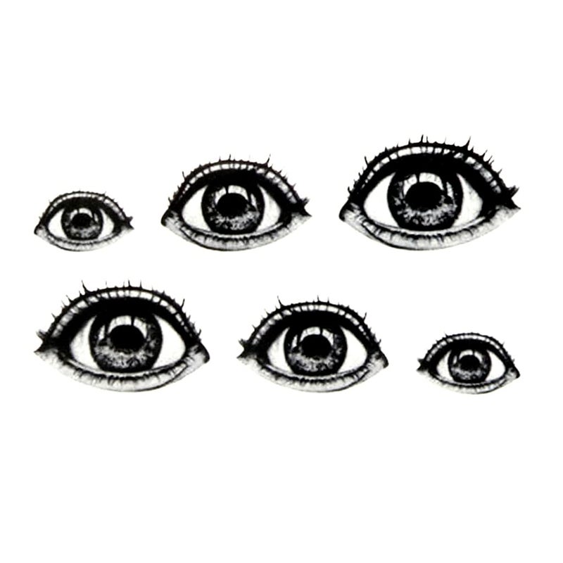 Oottati Small Cute Temporary Tattoo Horror Halloween Eye (2 Sheets) - Image 1