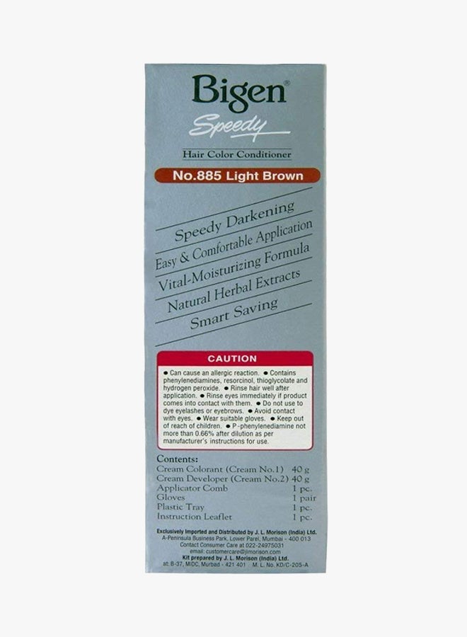 Bigen Speedy Hair Colour Conditioner 885 Light Brown - Image 2