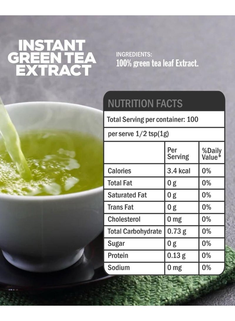 HON FOODS, Instant Green Tea, 100%  Green Tea Leaves, No Additives, Sugar Free Tea Powder, Fast & Easy Hot & Cold Water, Up to 100 Cups (8 Oz) - Image 3