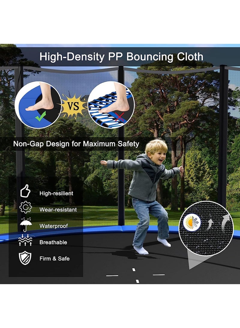 EzzySo ترامبولين 12 قدم مع شبكة أمان، ترامبولين خارجي مع سلة كرة سلة، حصيرة قفز قوية وغطاء زنبركي للأطفال والبالغين، حقيبة تخزين وسلم - Image 2
