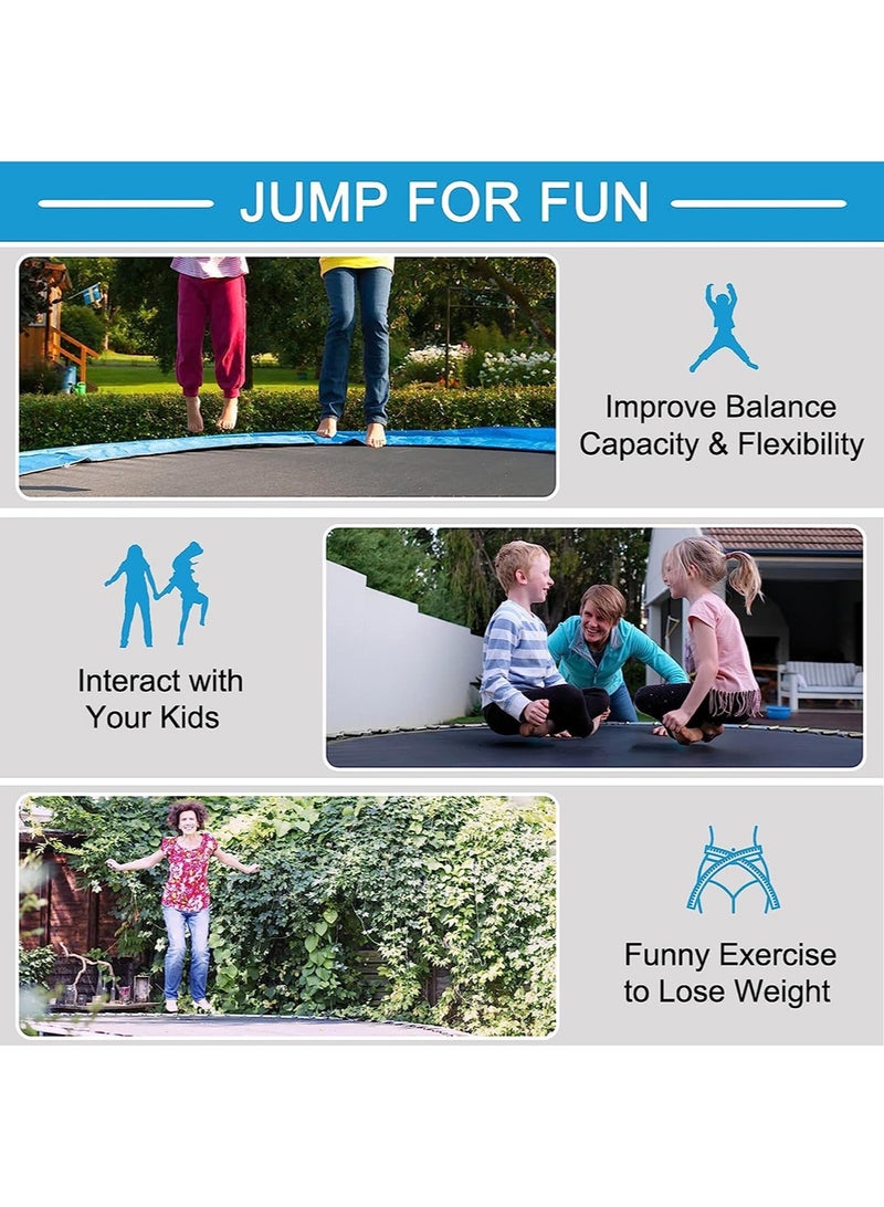 EzzySo ترامبولين 12 قدم مع شبكة أمان، ترامبولين خارجي مع سلة كرة سلة، حصيرة قفز قوية وغطاء زنبركي للأطفال والبالغين، حقيبة تخزين وسلم - Image 4