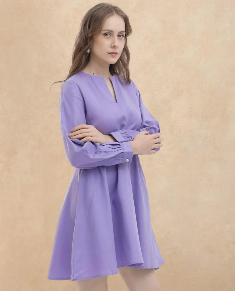 Rareism Women's Textured Fit And Flare Everyday Dress