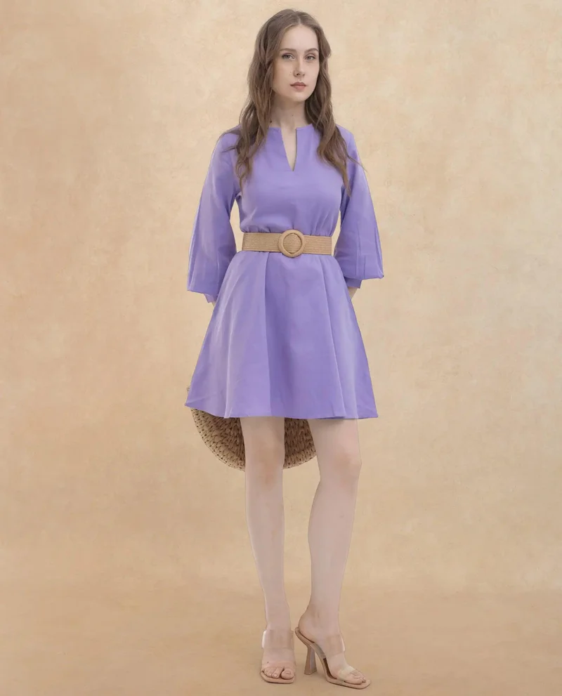 Rareism Women's Textured Fit And Flare Everyday Dress